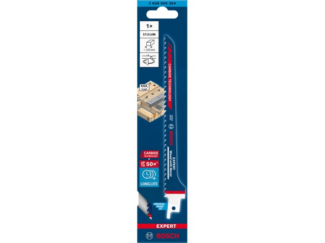 List Bosch za sabljasto žago EXPERT Wood with Metal S715LHM, 190mm, 5TPI, za les, 2608900384